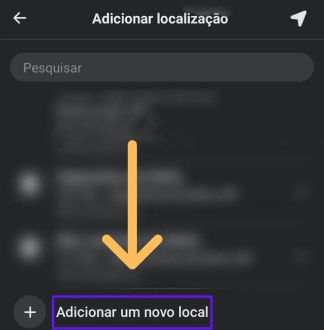 Adicionar local publicação facebook