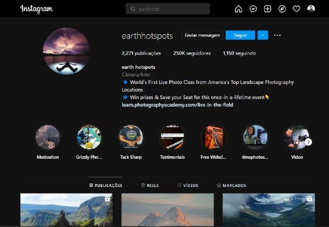 fotos perfil earthhotspots Instagram