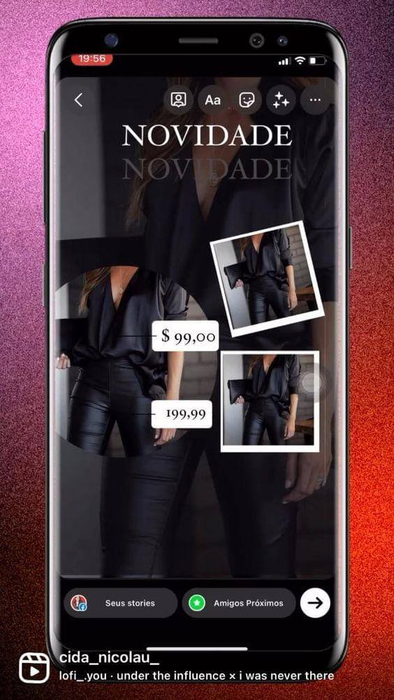 Imagem mockup stories Instagram novidade de roupas