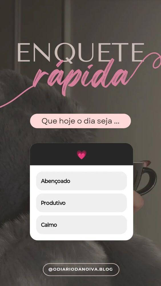 Imagem stories enquete rápida Instagram