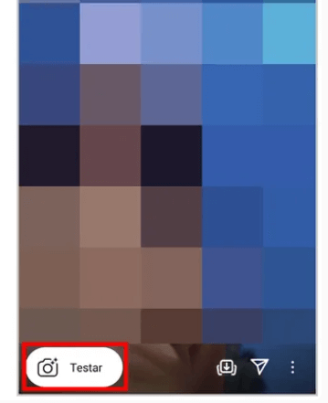 Imagem tela Instagram testar filtro