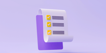 checklist em fundo roxo simbolizando os fatores de qualidade para escolher o melhor site para comprar seguidores